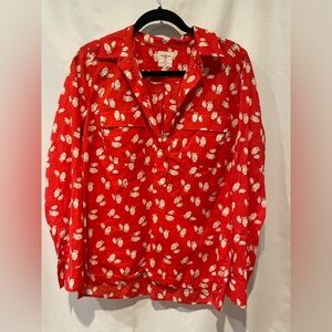 GAP Red Owl Print Fitted Shirt